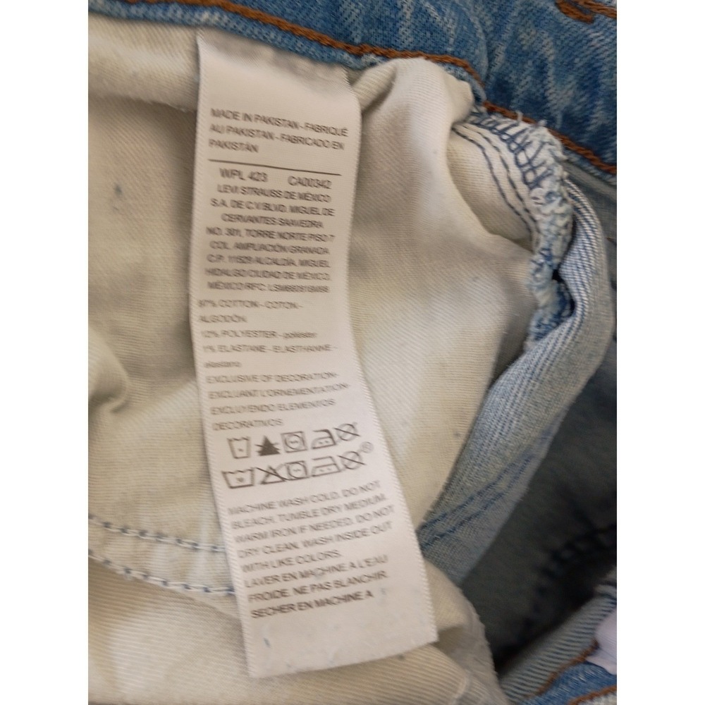 Levi's 501 Straight Leg Jeans Distressed Blue Wash Button Fly Women W25 L30 - Picture 10 of 12